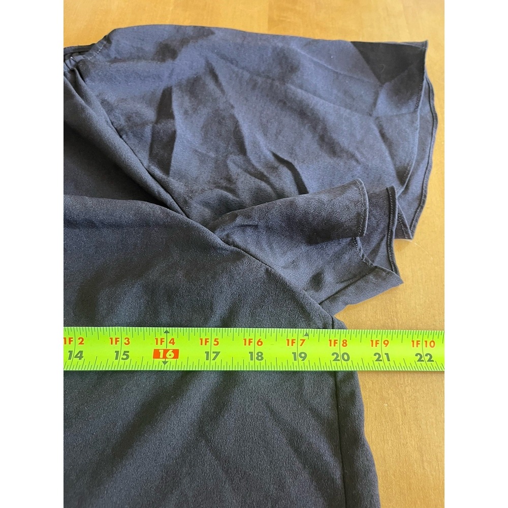 Alex Marie Blouse Women's Sz L Large Black Short Sleeve Flowy Boho Top Workwear - Picture 6 of 9